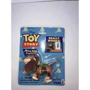 Vintage 1996 Toy Story Slinky Dog Key Chain Disney Vintage Keychain NEW Sealed